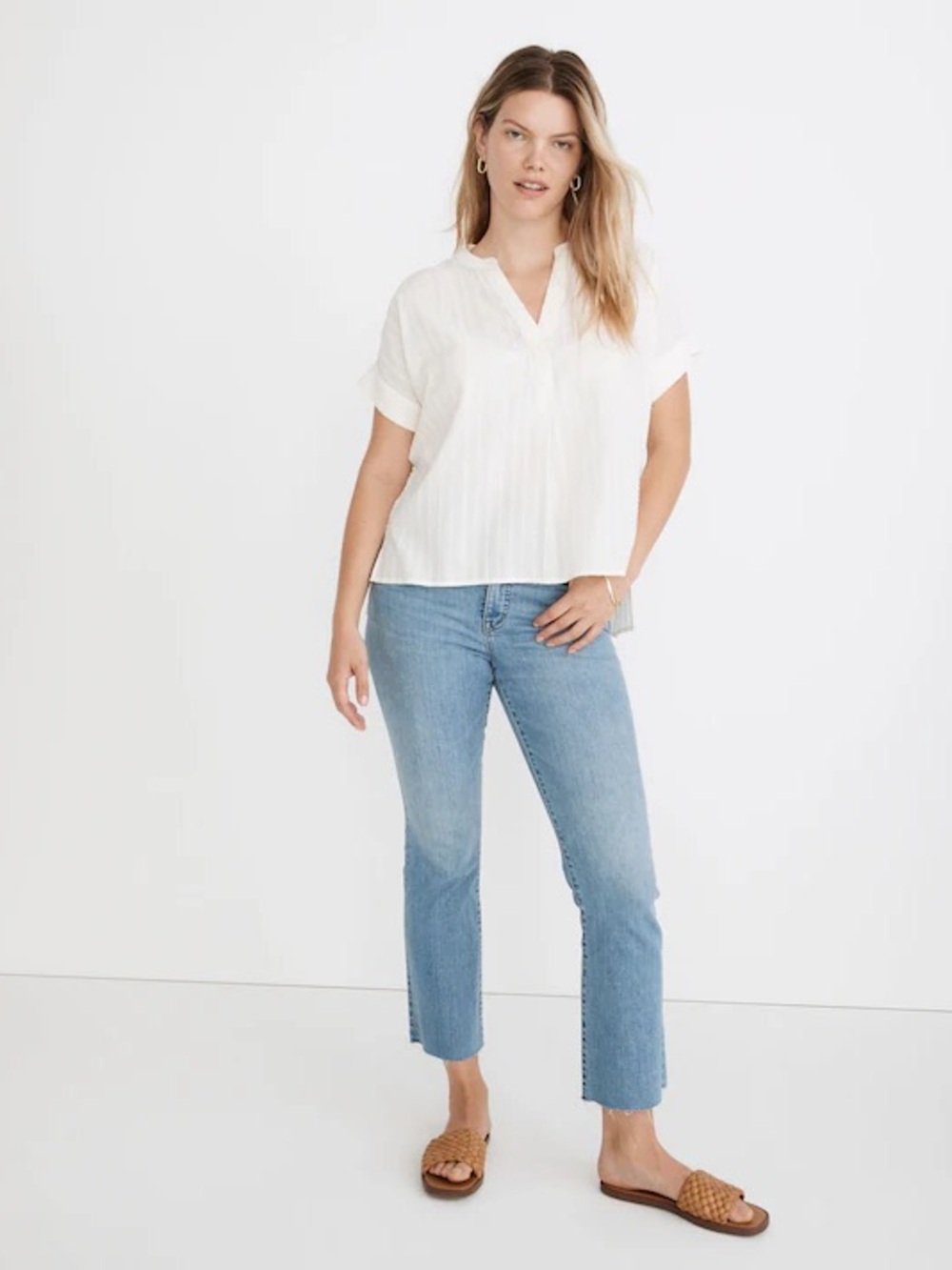 Madewell Lakeline Popover Shirt in Clip Stripe